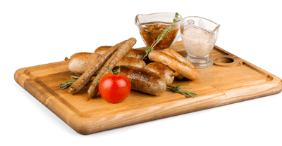 Wurstspezialitäten - Fleisch Heck Mosbach Wurstwaren auf Vesperbrett